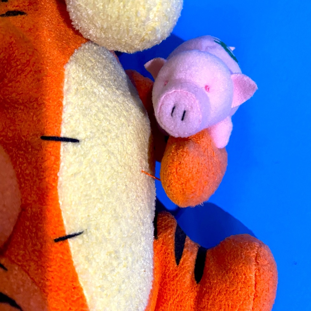 DISNEY NWT WINNIE THE POOH TIGGER PLUSH COIN PIGGY BANK w/STOPPER APPLAUSE 10” - Picture 14 of 16